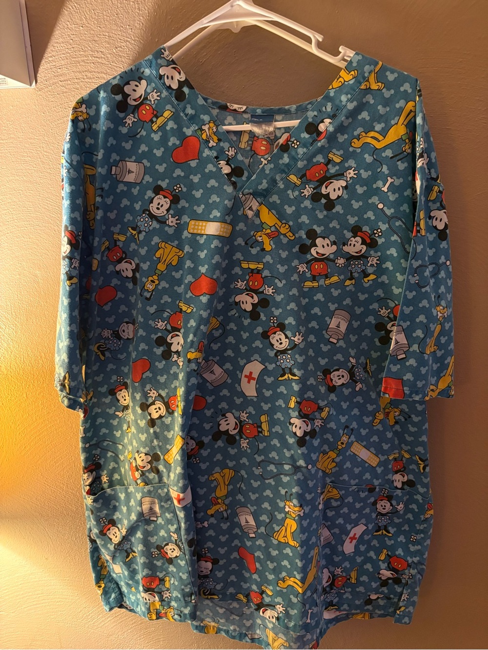Disney Blue Mickey & Friends Kids' Scrub Top